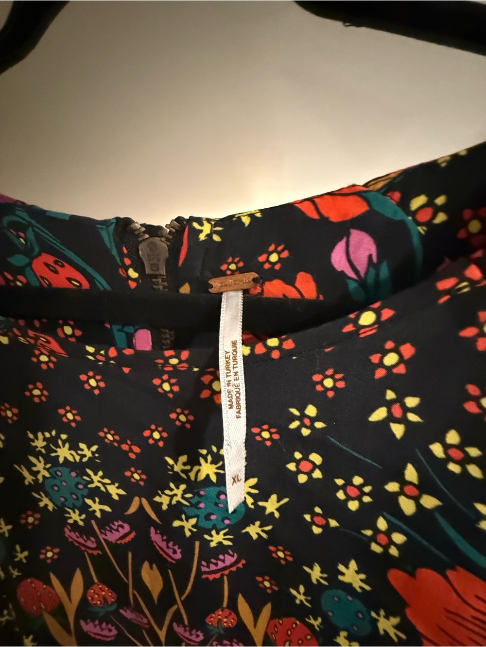 Free People Strawberry Fields Black Floral Mini Dress - Picture 4 of 4